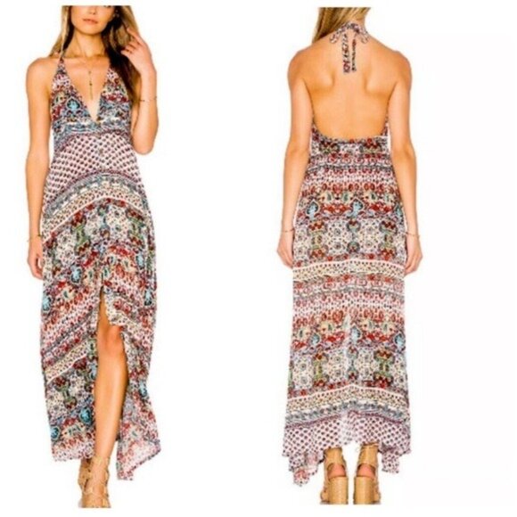 Anthropologie Raga Riviera Vibe Maxi DressDeep V Size Medium - Picture 1 of 10